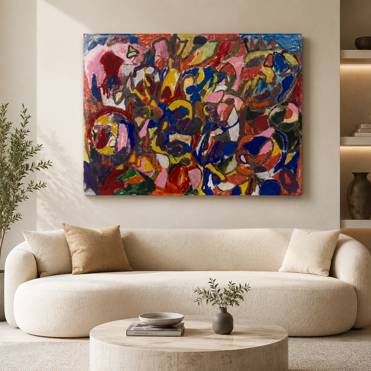 Abstract Textured Acrylic on Canvas Painting - Gallery Wrapped) 48 x 36 In