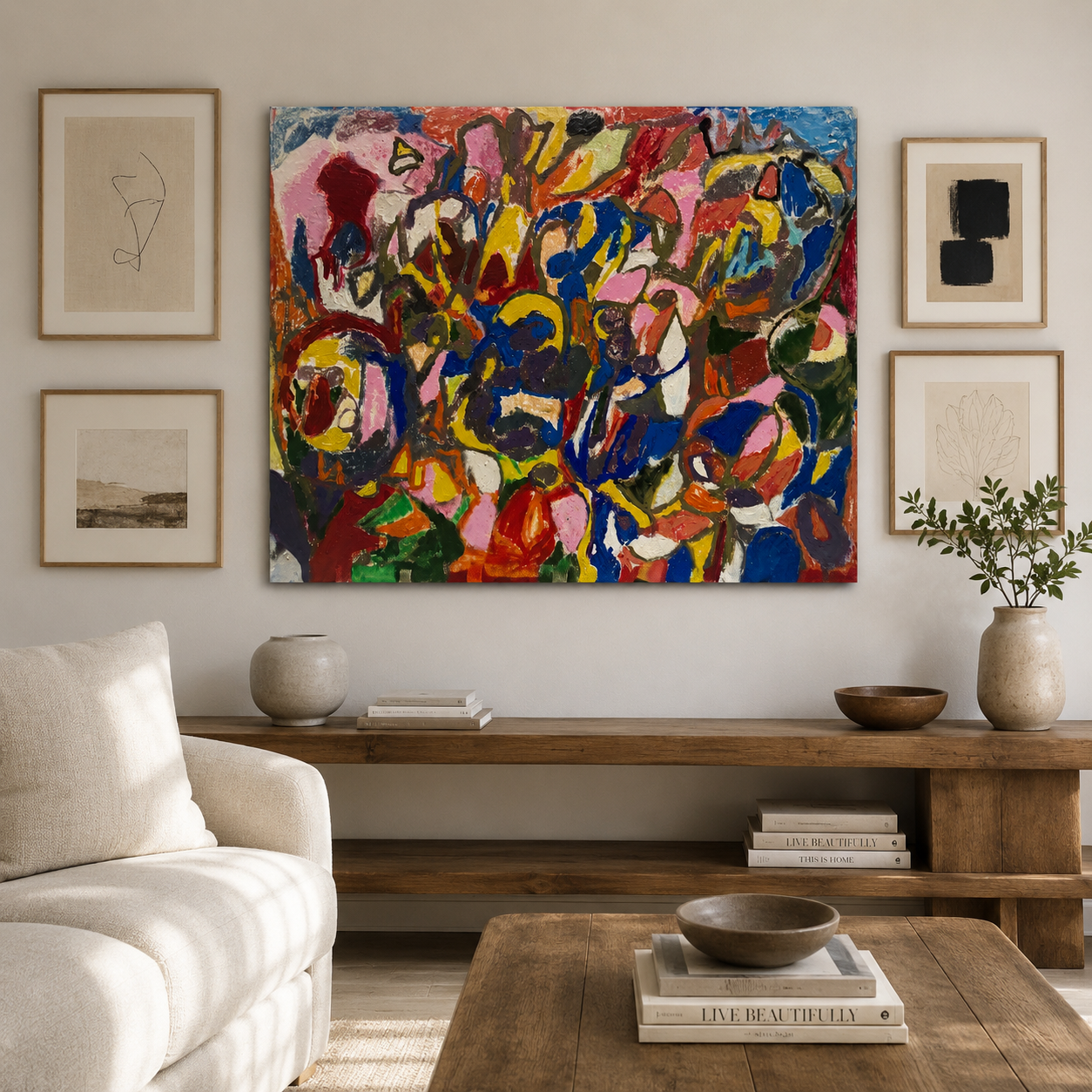 Abstract Textured Acrylic on Canvas Painting - Gallery Wrapped) 48 x 36 In