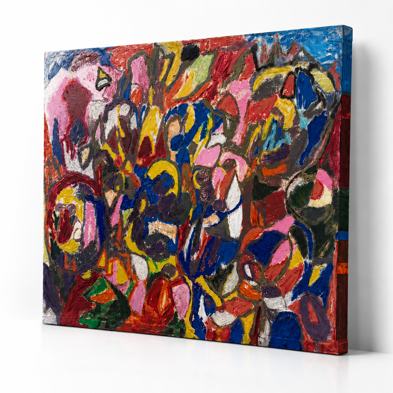 Abstract Textured Acrylic on Canvas Painting - Gallery Wrapped) 48 x 36 In