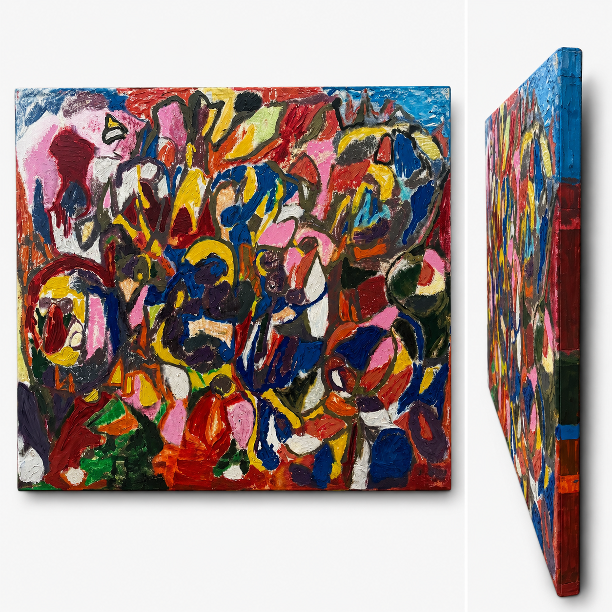 Abstract Textured Acrylic on Canvas Painting - Gallery Wrapped) 48 x 36 In