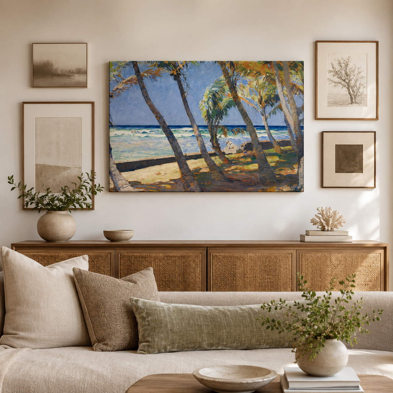 Coastal Landscape Art Print on Canvas, Gallery Wrapped, 48 × 36 in