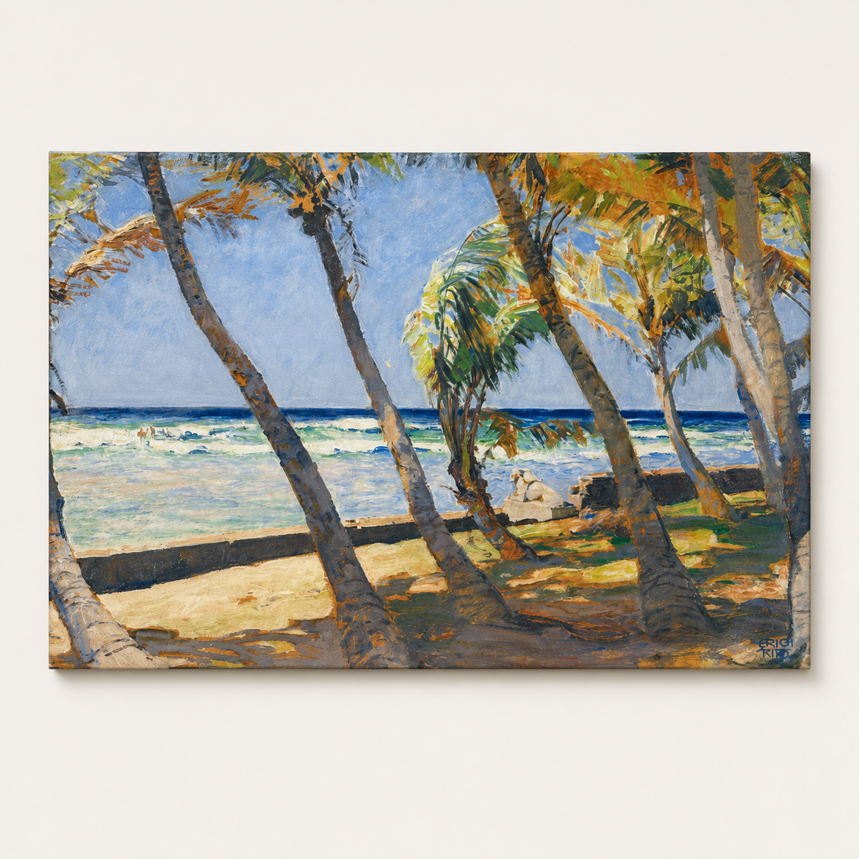 Coastal Landscape Art Print on Canvas, Gallery Wrapped, 48 × 36 in