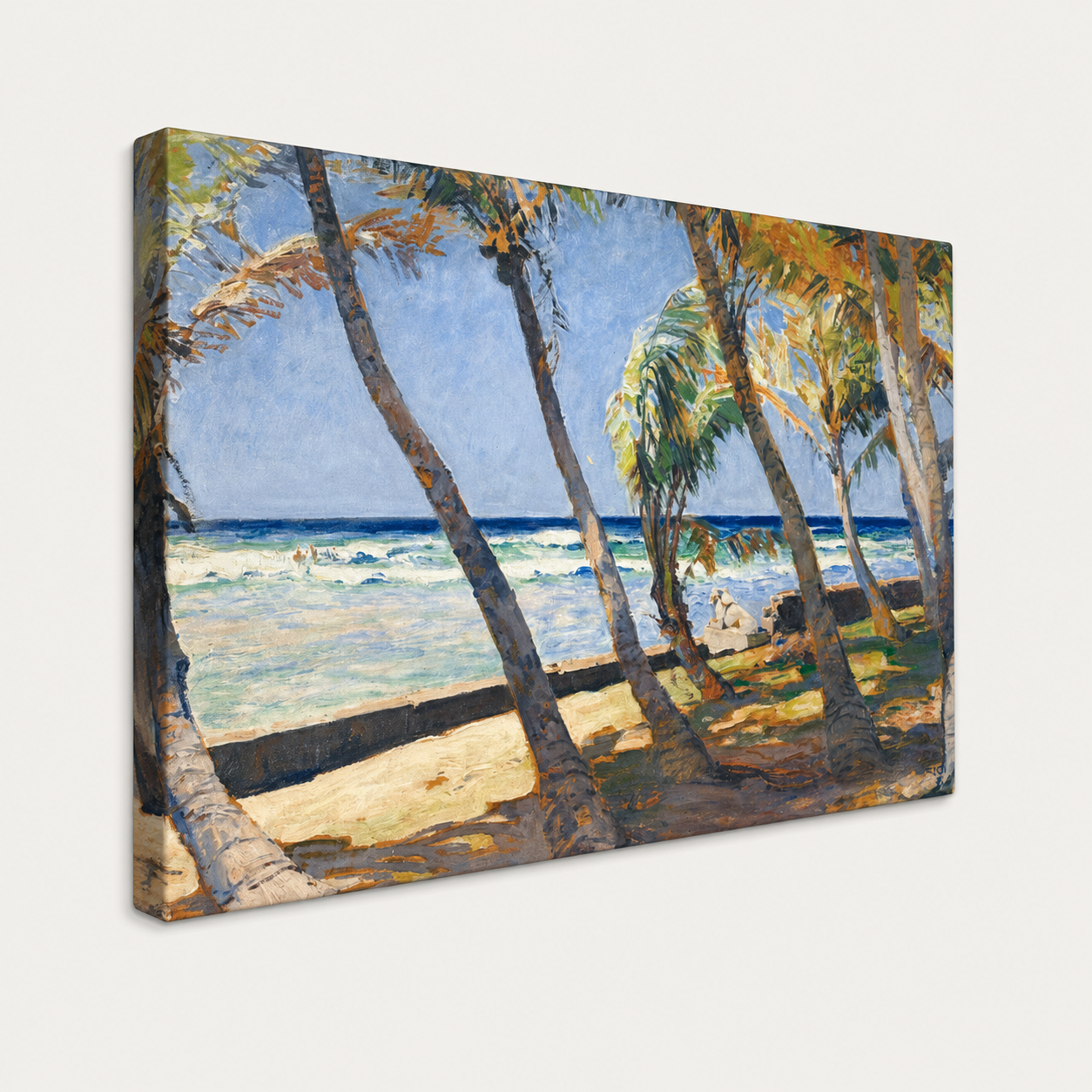 Coastal Landscape Art Print on Canvas, Gallery Wrapped, 48 × 36 in