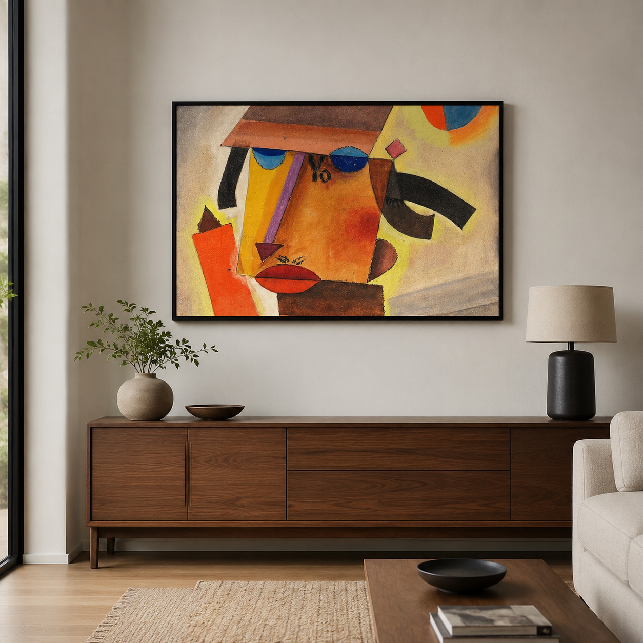 Abstract Art Print on Canvas gallery Frame (Black) 36x24 In