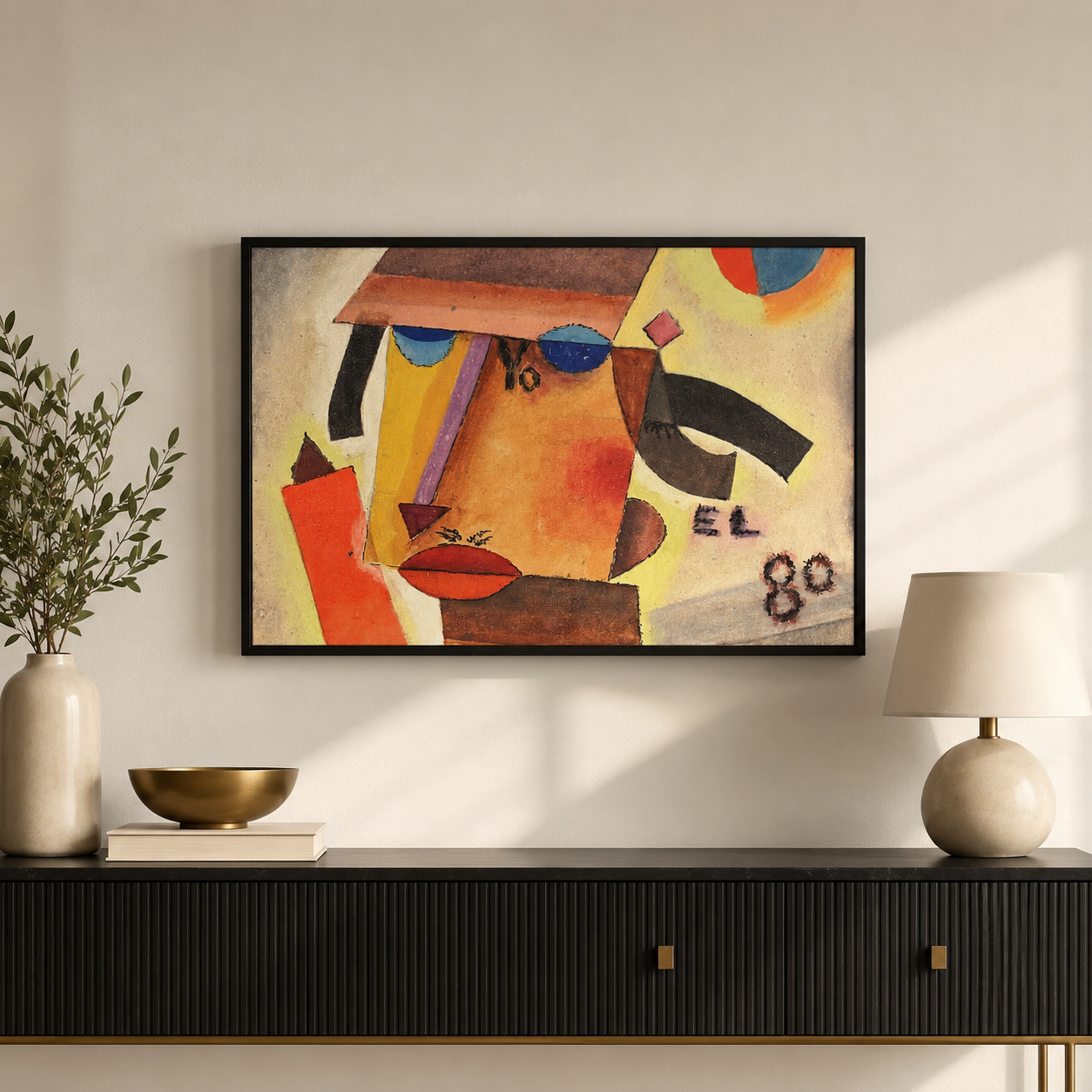 Abstract Art Print on Canvas gallery Frame (Black) 36x24 In