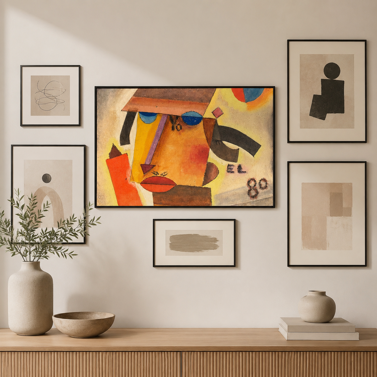 Abstract Art Print on Canvas gallery Frame (Black) 36x24 In