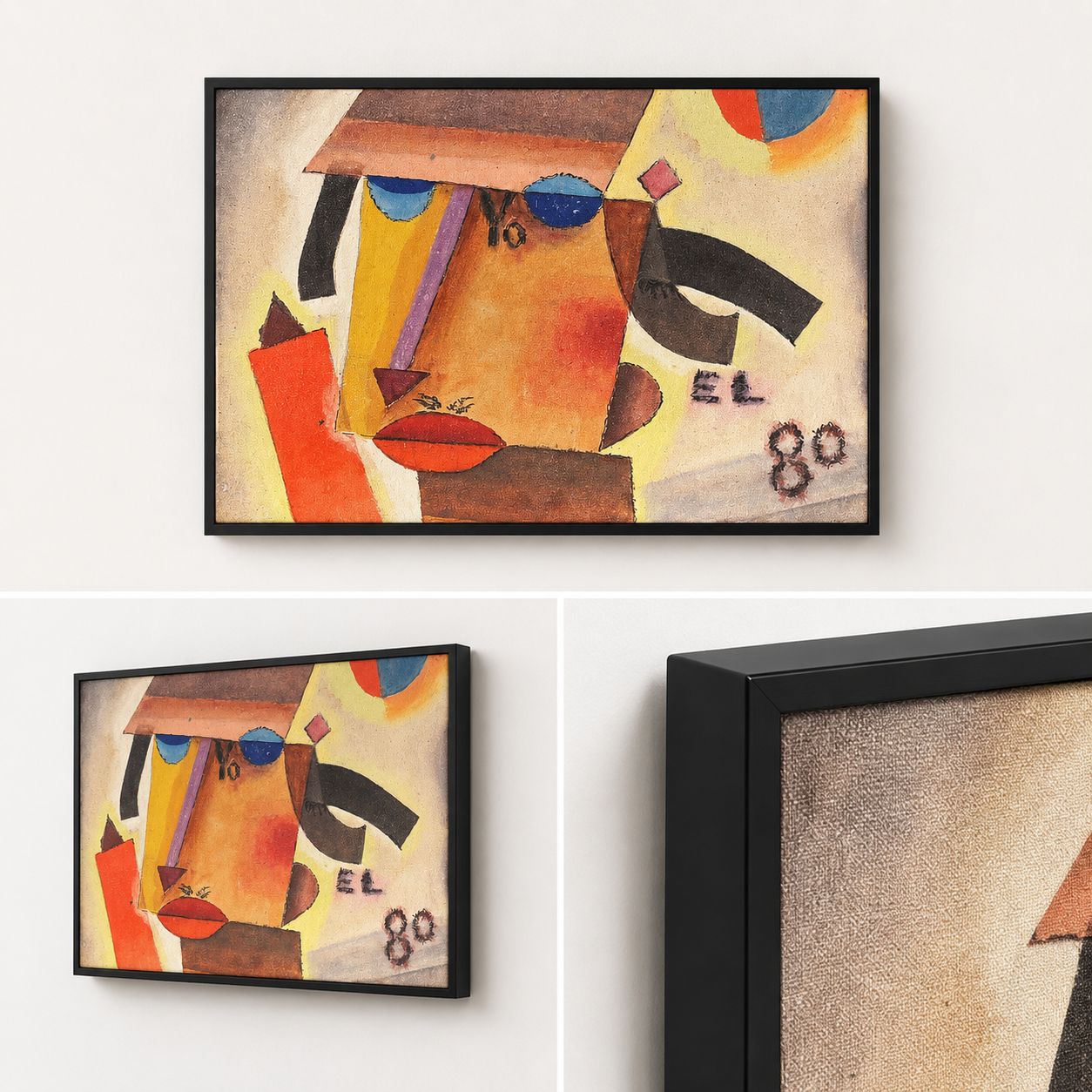 Abstract Art Print on Canvas gallery Frame (Black) 36x24 In