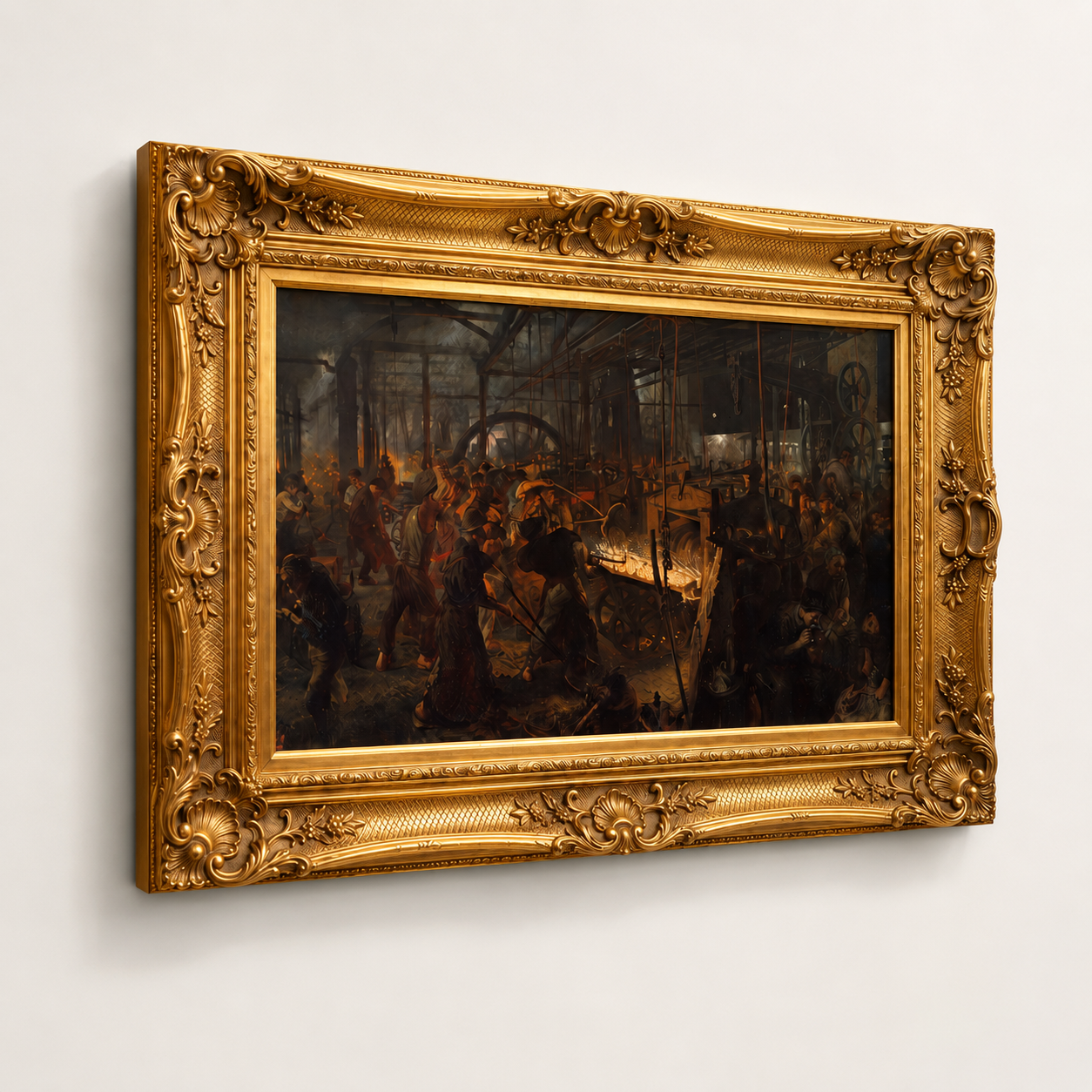 European classical Art Print on Canvas - Ornate Frame (Gold) 32 x 44 In