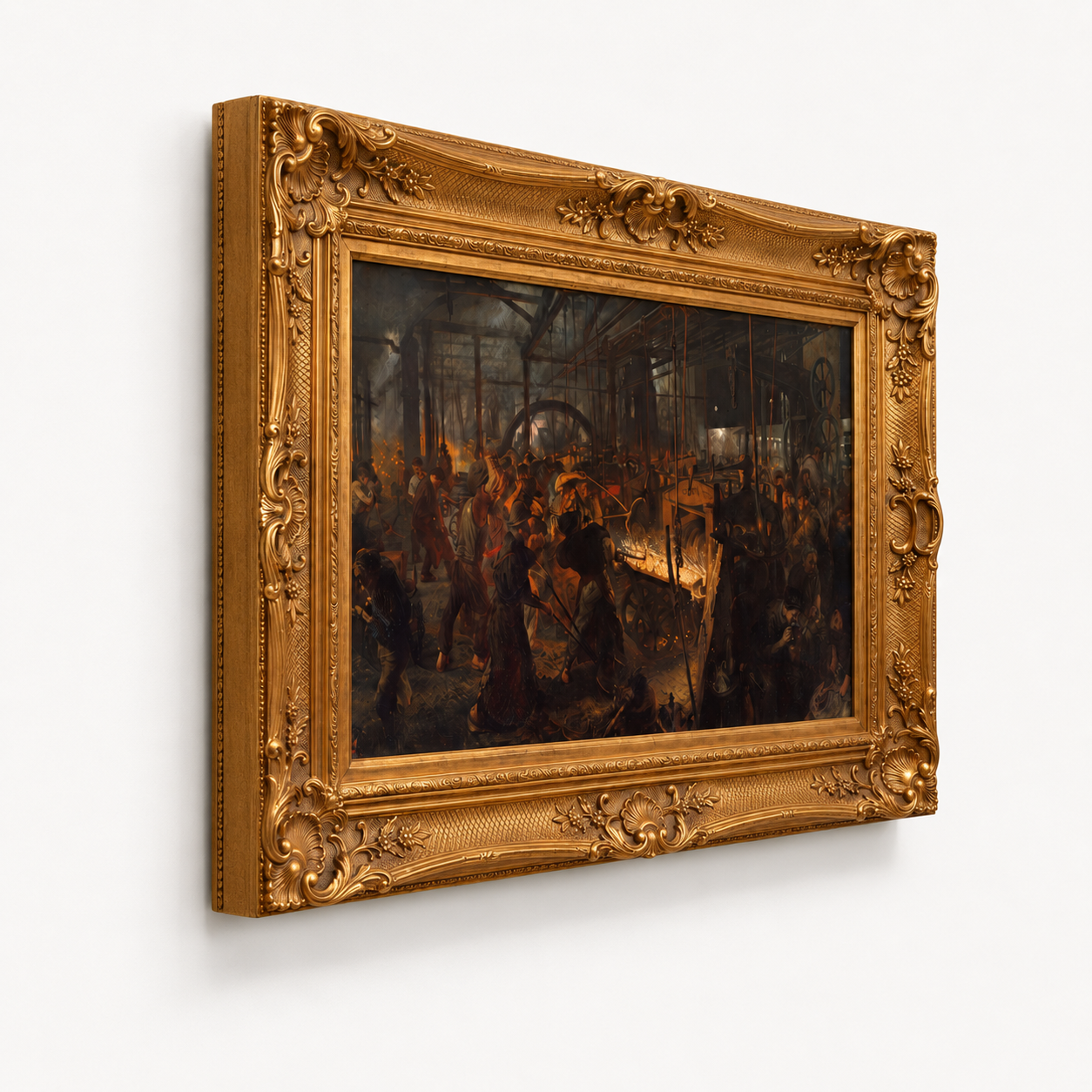 European classical Art Print on Canvas - Ornate Frame (Gold) 32 x 44 In