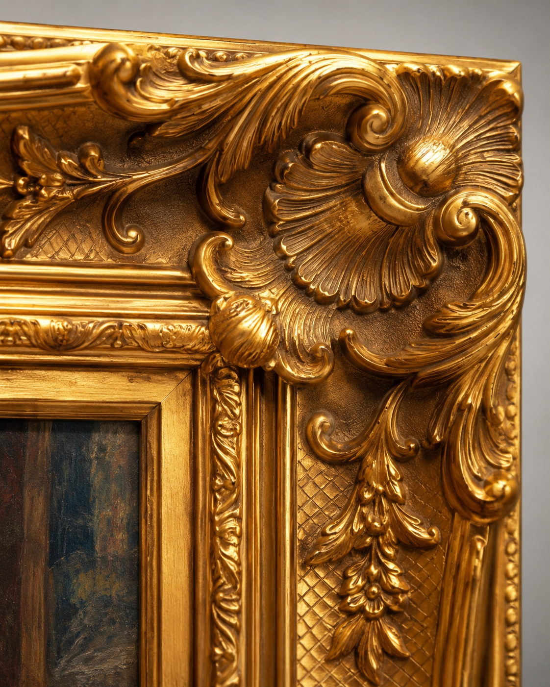 European classical Art Print on Canvas - Ornate Frame (Gold) 32 x 44 In