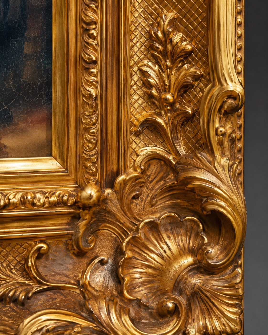 European classical Art Print on Canvas - Ornate Frame (Gold) 32 x 44 In