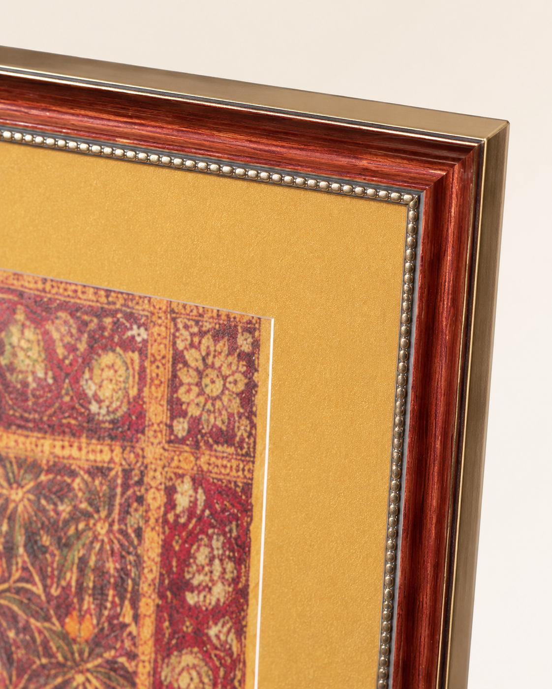 Indian Miniature Art Print on Canvas - Rustic Indian Frame (Red) - 36 x 24 In