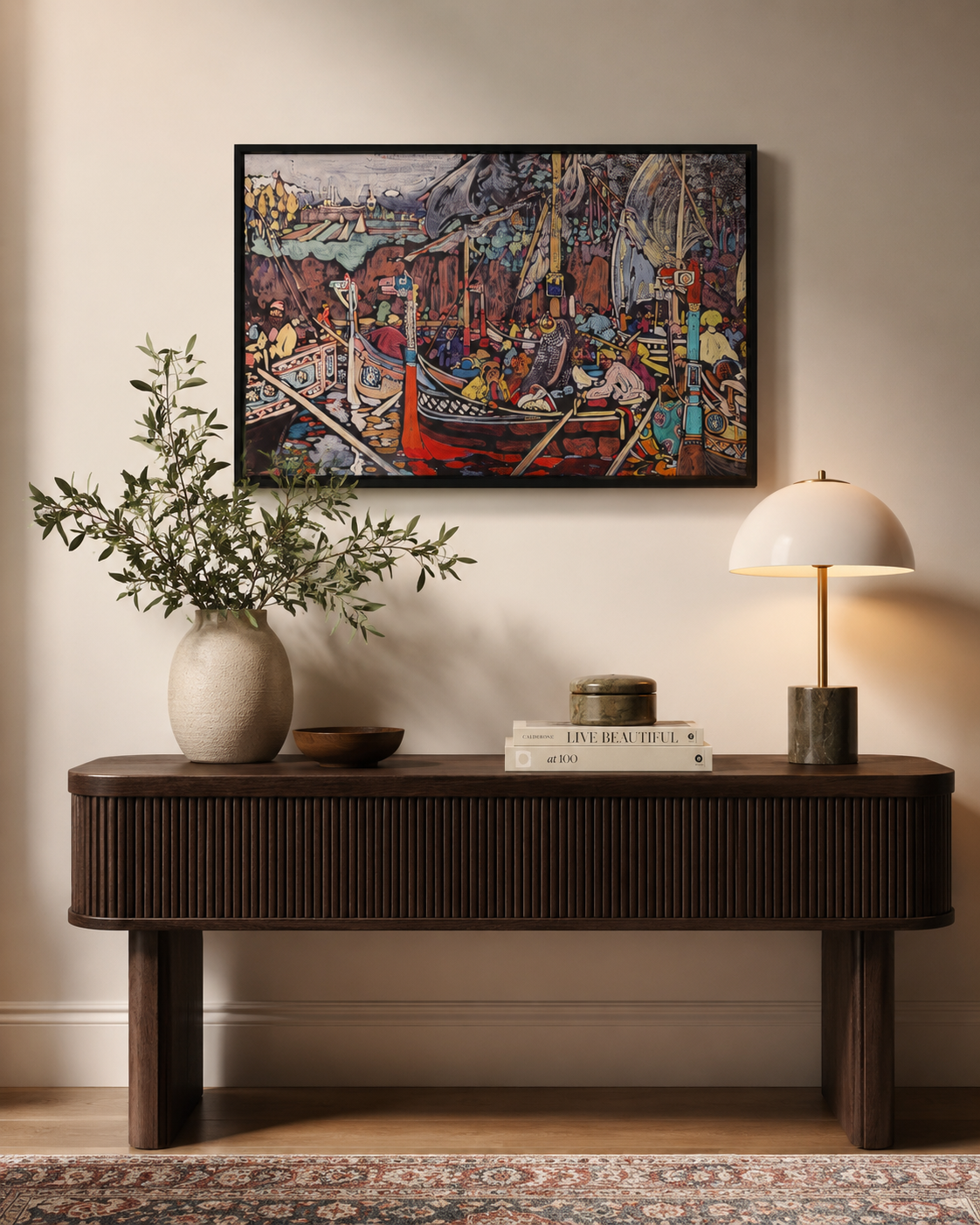 Abstract Art Print on Canvas gallery Frame (Black) 36 x 24 In