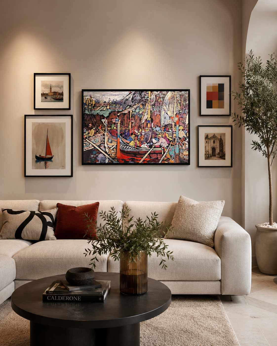 Abstract Art Print on Canvas gallery Frame (Black) 36 x 24 In
