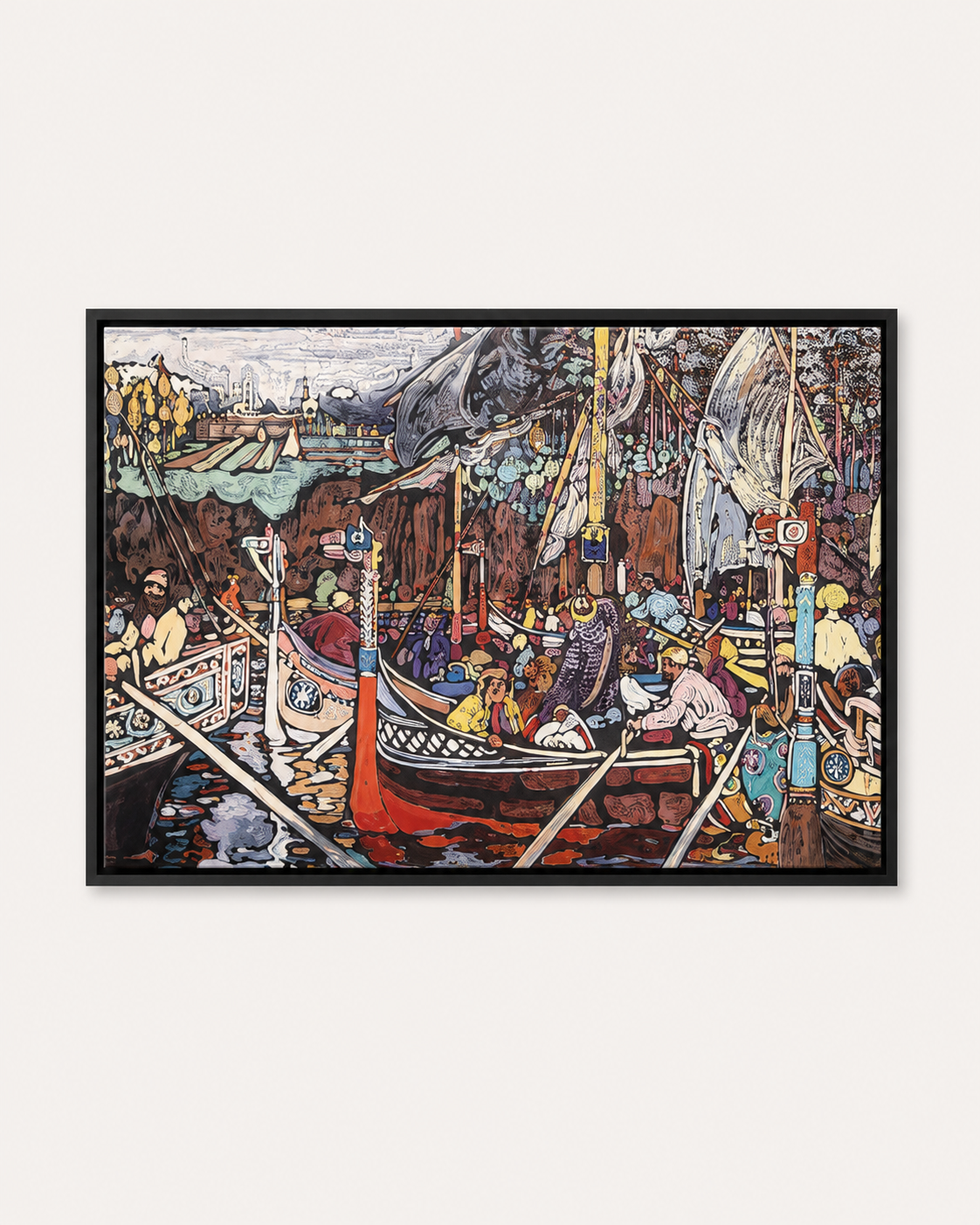 Abstract Art Print on Canvas gallery Frame (Black) 36 x 24 In