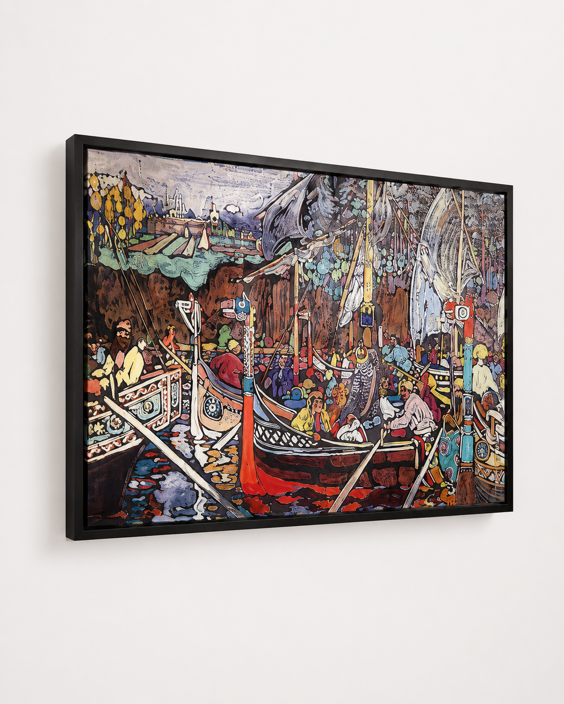 Abstract Art Print on Canvas gallery Frame (Black) 36 x 24 In