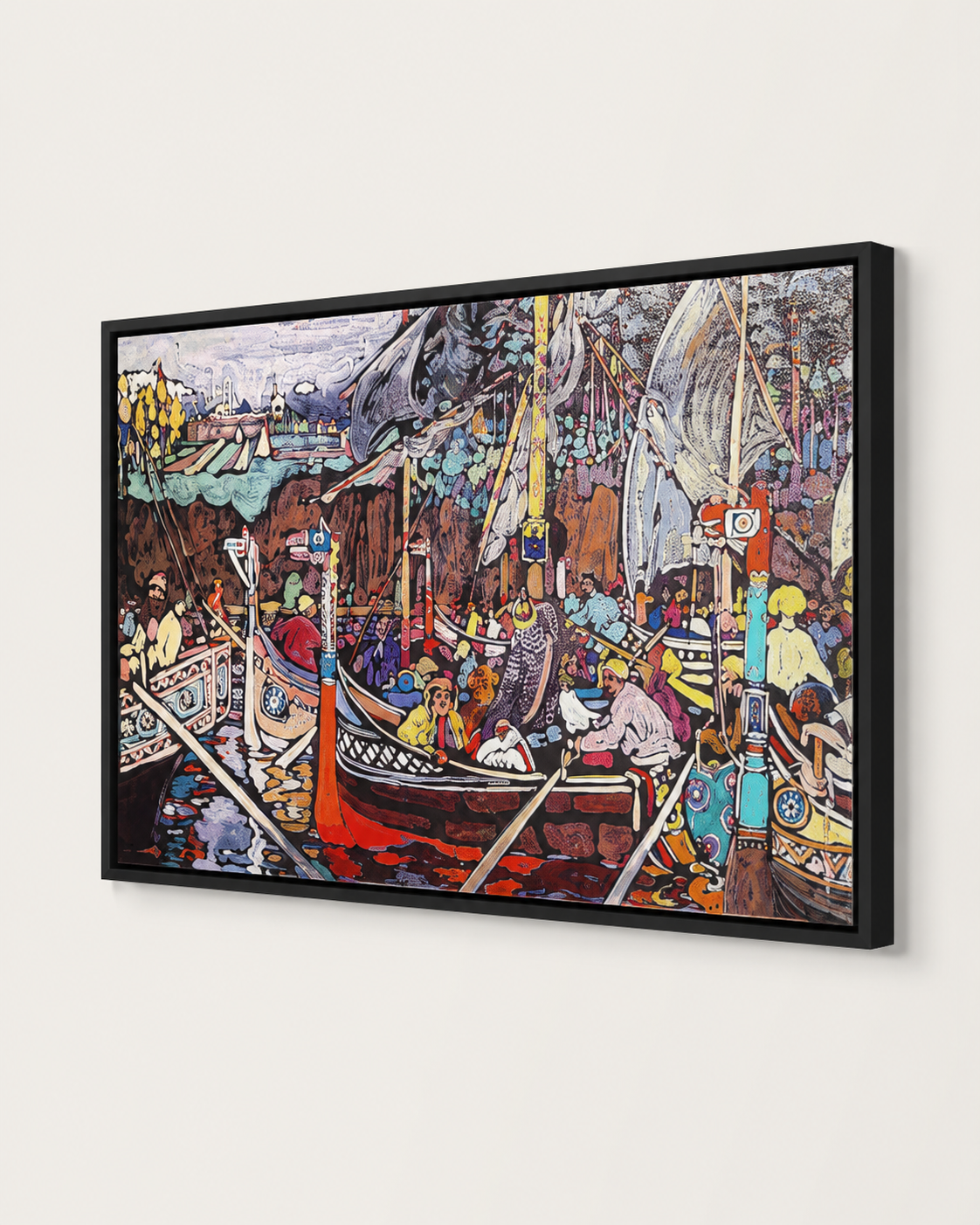 Abstract Art Print on Canvas gallery Frame (Black) 36 x 24 In