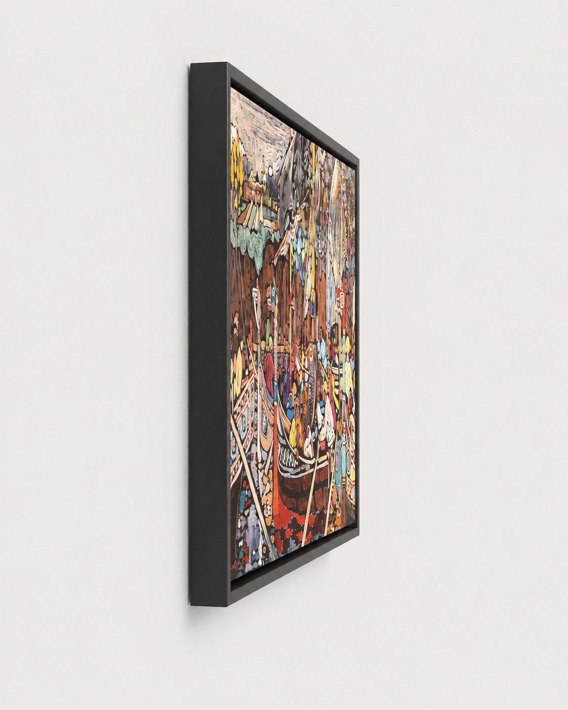 Abstract Art Print on Canvas gallery Frame (Black) 36 x 24 In