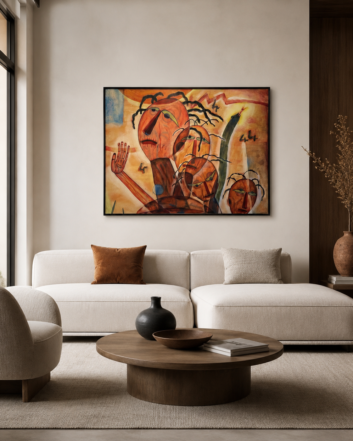 Abstract Art Print on Canvas gallery Frame (Black) 48 x 36 in