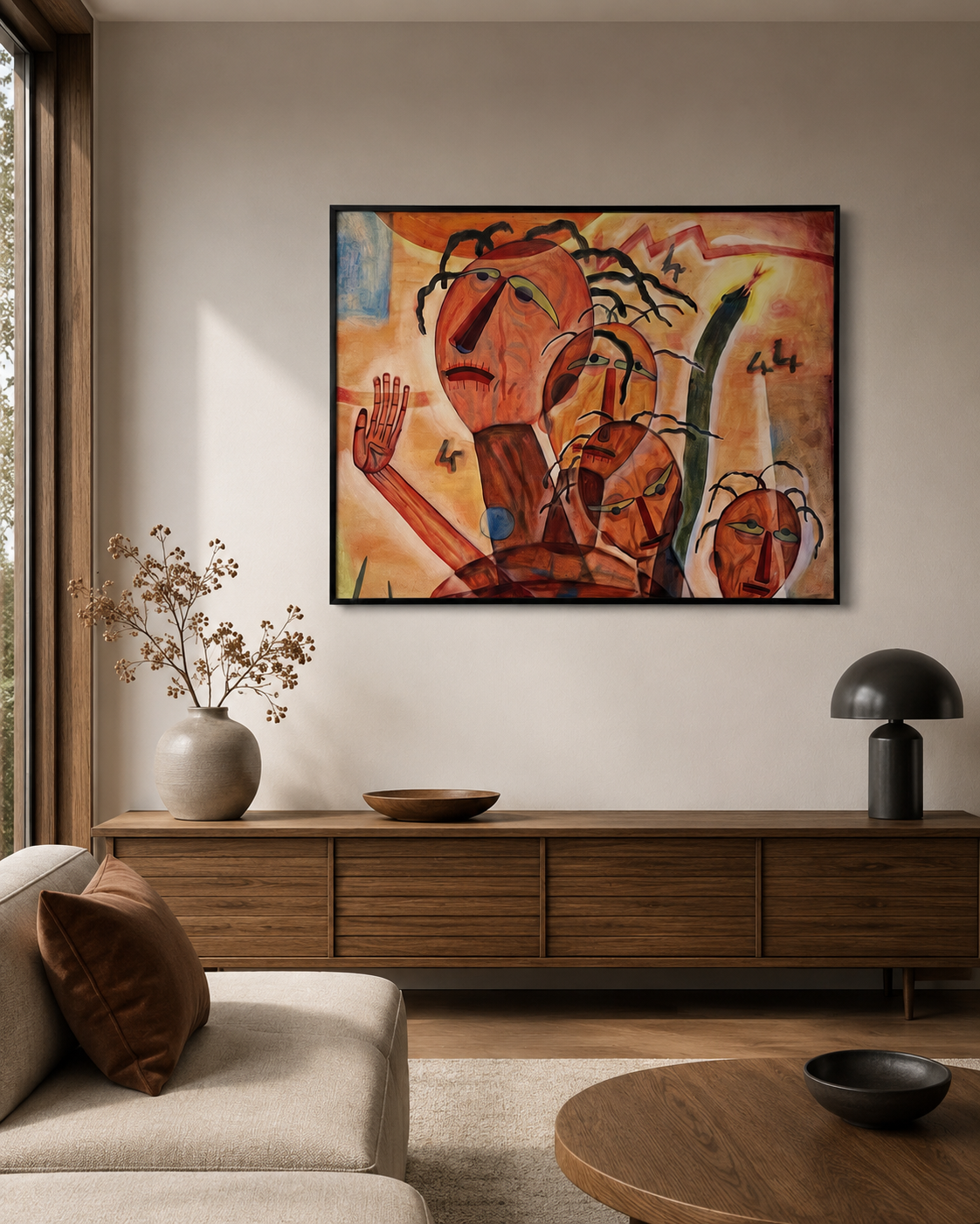 Abstract Art Print on Canvas gallery Frame (Black) 48 x 36 in