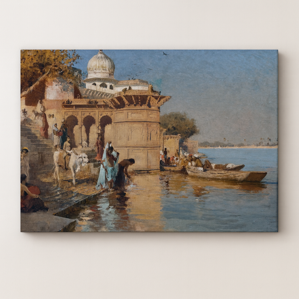 Along the Ghats, Mathura (circa 1880)