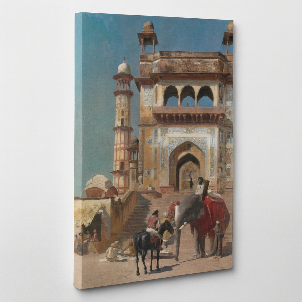 Before the great Jami Masjid mosque, Mathura, India (1883)