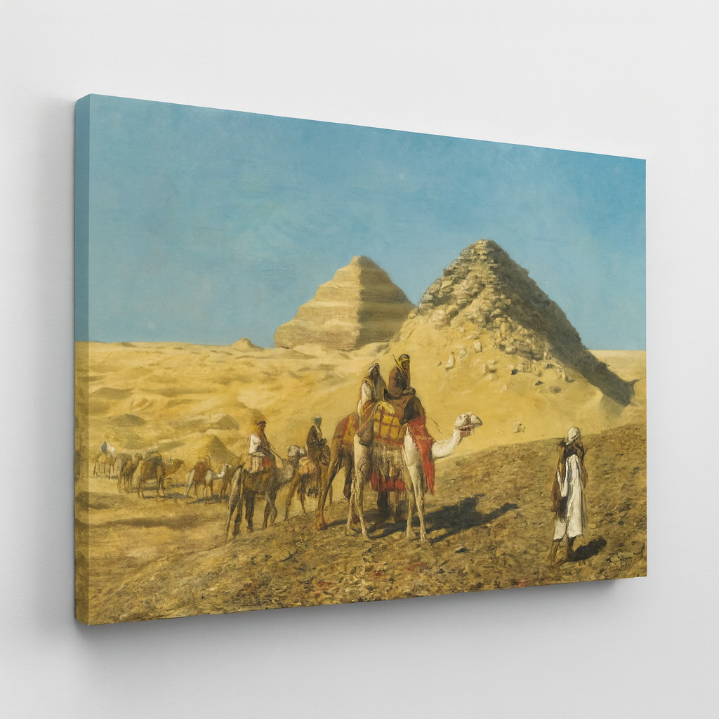 Camel Caravan Amid The Pyramids, Egypt